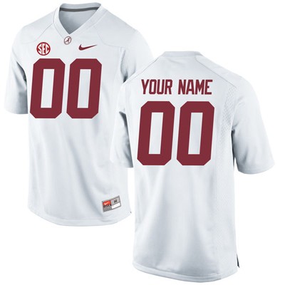 Alabama Crimson Tide Men's Custom #00 White NCAA Nike Authentic Stitched Embroidered College Football Jersey WH16Q86YS